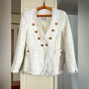 White Tweed Blazer. Sonja Morgan
